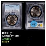 1996-p Kennedy Half Dollar 50c ms64 PCGS
