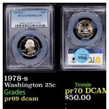 1978-s Proof Washington Quarter 25c pr69 dcam PCGS