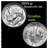 1955-p Roosevelt Dime 10c Grades GEM+ Unc