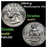 1994-p Washington Quarter 25c Grades GEM+ Unc