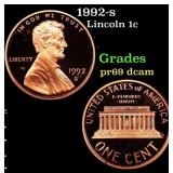 1992-s Proof Lincoln Cent 1c Grades GEM++ Proof De
