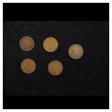Lot of Five Coins - 1897, 1898, 1901, 1903, 1907 I