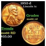 1952-d Lincoln Cent 1c Grades GEM+ Unc RD