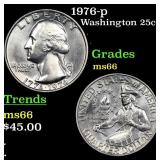 1976-p Washington Quarter 25c Grades GEM+ Unc