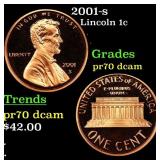 2001-s Proof Lincoln Cent 1c Grades GEM++ Proof De
