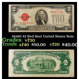 1928G $2 Red Seal United States Note Grades vf++