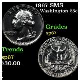 1967 SMS Washington Quarter 25c Grades sp67