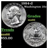 1984-d Washington Quarter 25c Grades GEM+ Unc