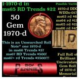 BU Shotgun Lincoln 1c roll, 1970-d 50 pcs Bank Wra