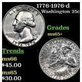 1776-1976-d Washington Quarter 25c Grades GEM+ Unc