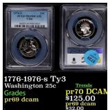 1776-1976-s Ty3 Proof Washington Quarter 25c pr69