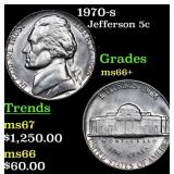 1970-s Jefferson Nickel 5c Grades GEM++ Unc