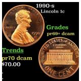 1990-s Proof Lincoln Cent 1c Grades GEM++ Proof De