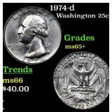1974-d Washington Quarter 25c Grades GEM+ Unc