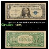 1957A $1 Blue Seal Silver Certificate Grades vf+