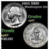 1965 SMS Washington Quarter 25c Grades sp67