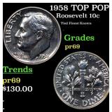 1958 Proof Roosevelt Dime TOP POP! 10c Graded pr69