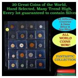 20 Great Coins of the World, hand selected, many t