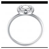 Decadence sterling Silver 5mm Round Halo  Size 7