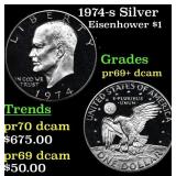 1974-s Silver Proof Eisenhower Dollar 1 Grades GEM