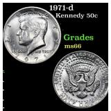 1971-d Kennedy Half Dollar 50c Grades GEM+ Unc