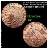 1oz .999 Fine Copper Bullion Round - Incuse Indian