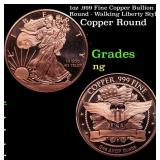 1oz .999 Fine Copper Bullion Round - Walking Liber