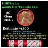 BU Shotgun Lincoln 1c roll, 1968-s 50 pcs Bank Wra