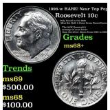 1996-w Roosevelt Dime RARE! Near Top Pop! 10c Grad