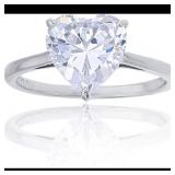 Decadence Sterling Silver Rhodium 10mm Heart Cubic