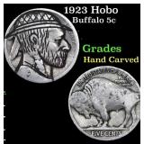 1923 Hobo Buffalo Nickel 5c Grades Hand Carved