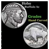 Hobo Buffalo Nickel 5c Grades Hand Carved