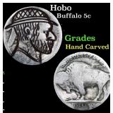 Hobo Buffalo Nickel 5c Grades Hand Carved
