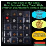 20 Great Coins of the World, hand selected, many t