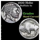 1920 Hobo Buffalo Nickel 5c Grades Hand Carved