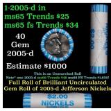 BU Shotgun Jefferson 5c roll, 2005-d Bison 40 pcs