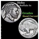 Hobo Buffalo Nickel 5c Grades Hand Carved