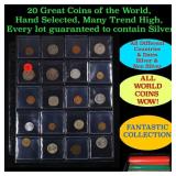 20 Great Coins of the World, hand selected, many t