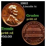 1962 Proof Lincoln Cent 1c Grades Gem++ Proof Red