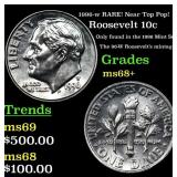 1996-w Roosevelt Dime RARE! Near Top Pop! 10c Grad