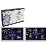 2001 United States Mint Proof Set 10 coins No Oute