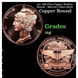 1oz .999 Fine Copper Bullion Round - Mercury Dime