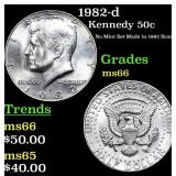 1982-d Kennedy Half Dollar 50c Grades GEM+ Unc