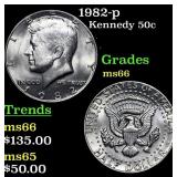 1982-p Kennedy Half Dollar 50c Grades GEM+ Unc