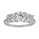 Decadence Sterling SIlver rhodium 7mm round cut fl