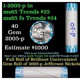 BU Shotgun Jefferson 5c roll, 2005-p Bison 40 pcs