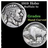 1919 Hobo Buffalo Nickel 5c Grades Hand Carved