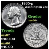 1965-p Washington Quarter 25c Grades GEM++ Unc