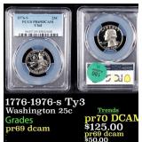 1776-1976-s Ty3 Proof Washington Quarter 25c pr69