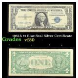 1957A $1 Blue Seal Silver Certificate Grades vf++